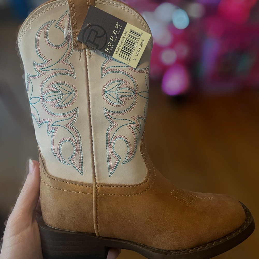 Roper Western Cowboy Boots Girls Size 9